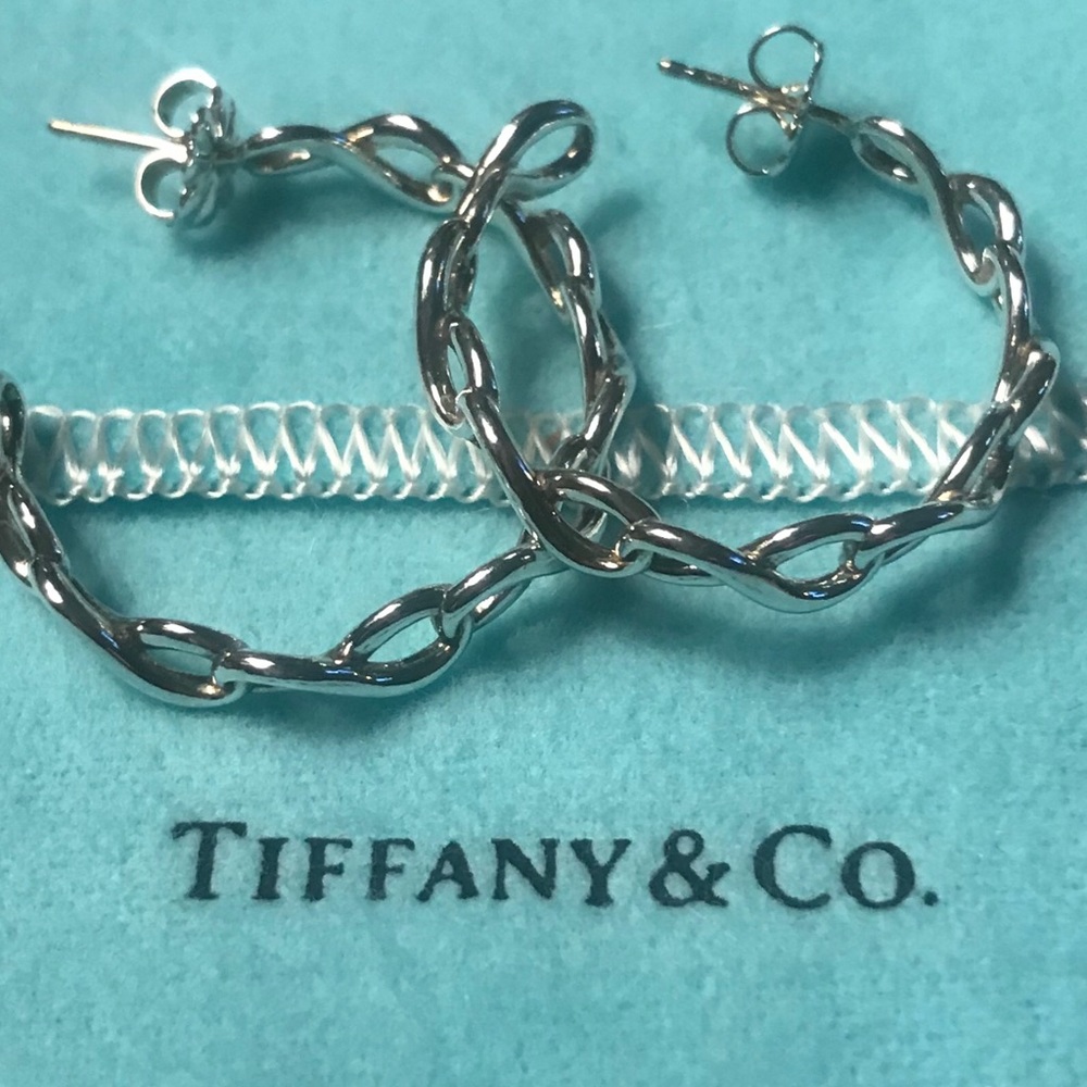 Tiffany & Co. Silver Infinity Hoop Earrings